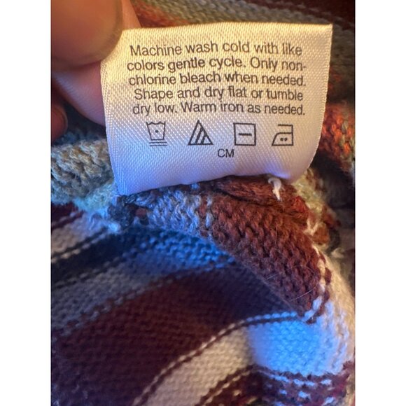 Hanna Andersson Girls Size 140 US 10 Combed Cotton Cardigan Nordic Chevron - Picture 6 of 7